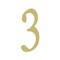 Special Lite Products Outdoor Decorative 3 inch Brass Self Adhesive Address Number - Number: 3